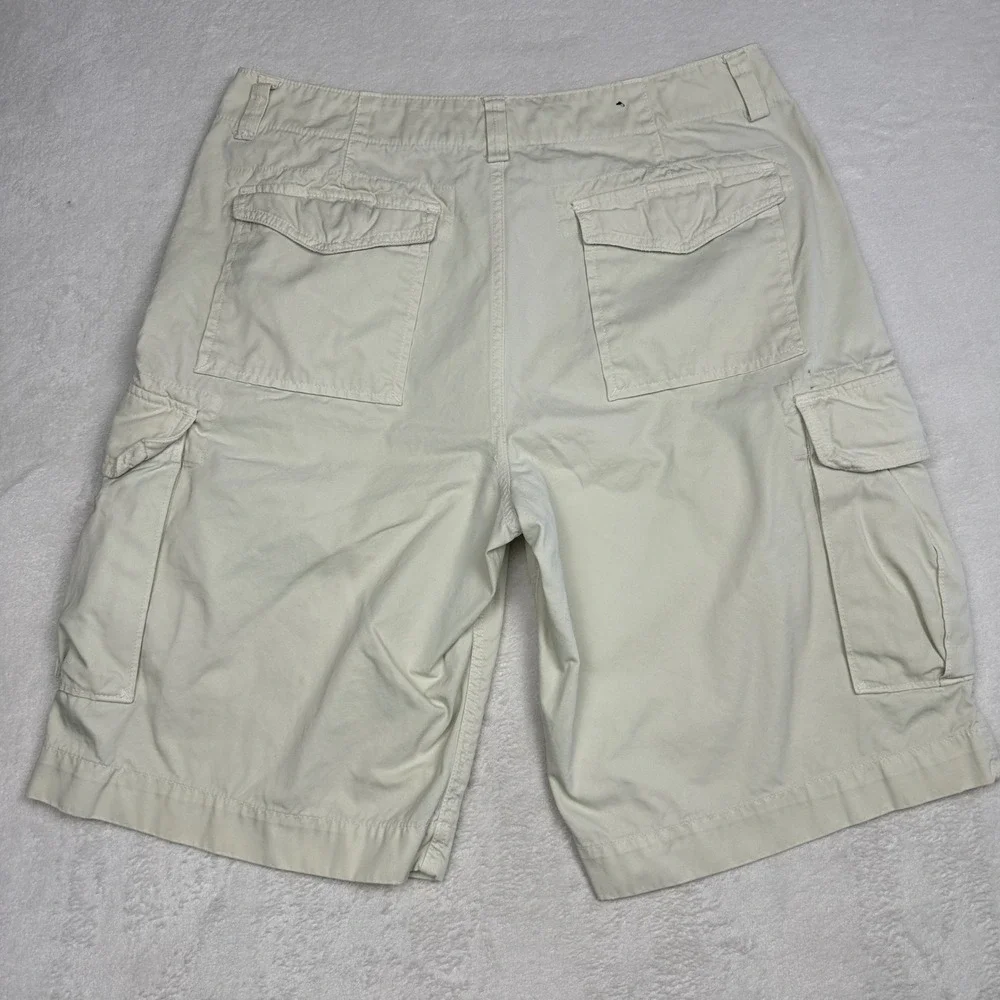 Banana Republic‎ Mens 34 Cream Off-White Cotton Utility Cargo Shorts 6-Pocket